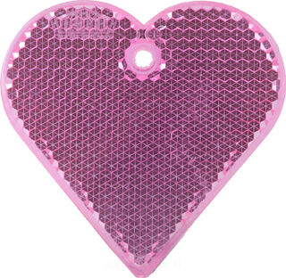 Reflector heart 57x57mm pink