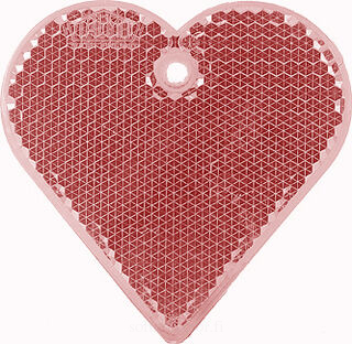 Reflector heart 57x57mm red
